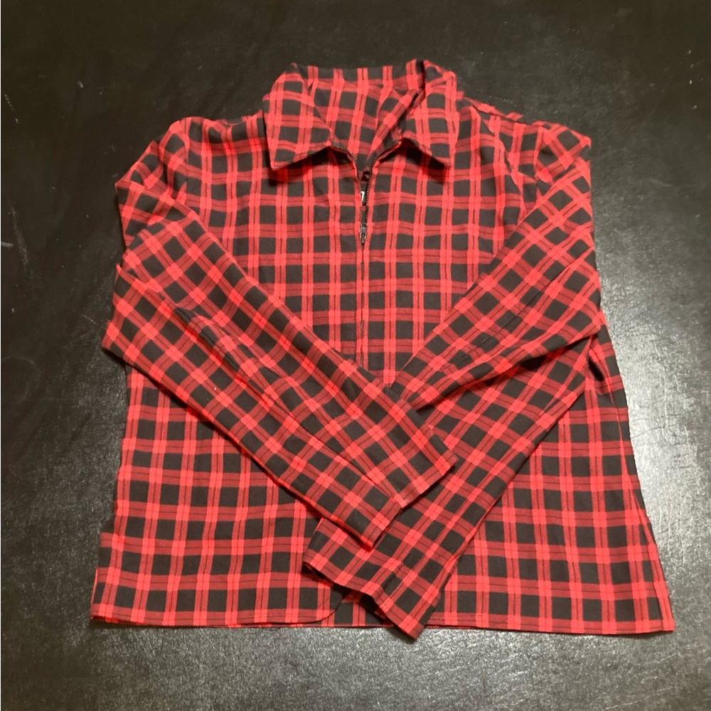 Southern Lady Red and Black Plaid Vest